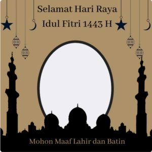 Graphic Design Vector : Twibbon Hari Raya Idul Fitri 1443 H 2