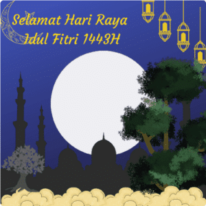 Graphic Design Vector : Twibbon Hari Raya Idul Fitri 1443 H 3