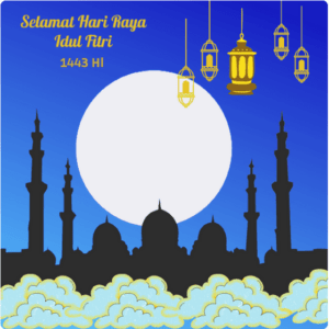 Graphic Design Vector : Twibbon Hari Raya Idul Fitri 1443 H 4